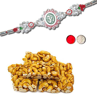 "Rakhi - SIL-6020 A, 250gms of Kaju Pakam - Click here to View more details about this Product